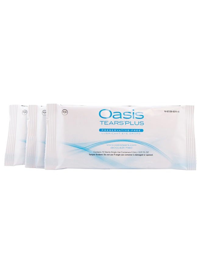 Oasis Tears قطرات عين مرطبة خالية من المواد الحافظة TEARS PLUS، 30 حاوية، 0.3 مل/0.01 أونصة سائلة - Image 5