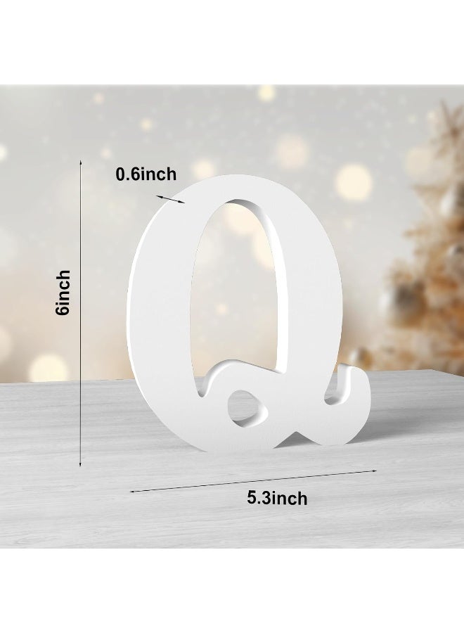 TPGP حروف خشبية بيضاء بطول 6 بوصات - حروف ديكور جدارية غير مكتملة - Image 2