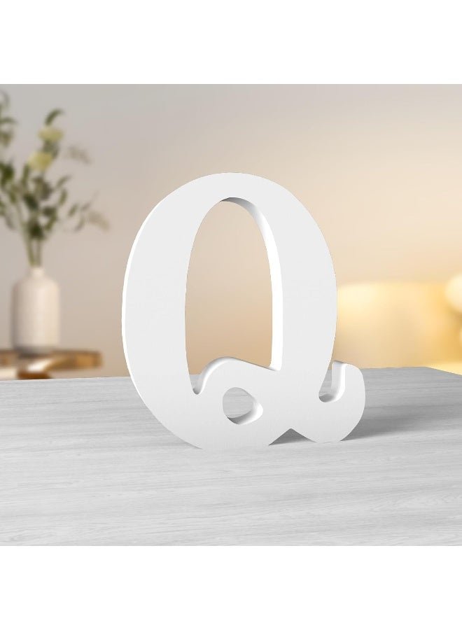 TPGP حروف خشبية بيضاء بطول 6 بوصات - حروف ديكور جدارية غير مكتملة - Image 1