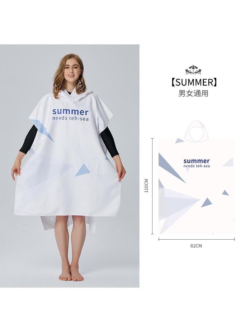 general Microfiber Hooded Wearable Absorbent Quick-drying Beach Bathrobe - Image 1