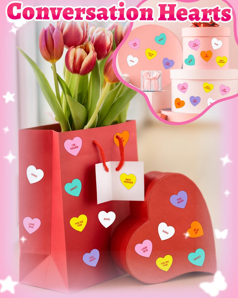 Oomloid 500 PCS Valentines Day Heart Stickers for Kids, Happy Valentine Day Love Stickers Conversation Hearts for Valentines Accessories Removable Labels Cards Candy Envelopes Gifts Classroom - Image 3