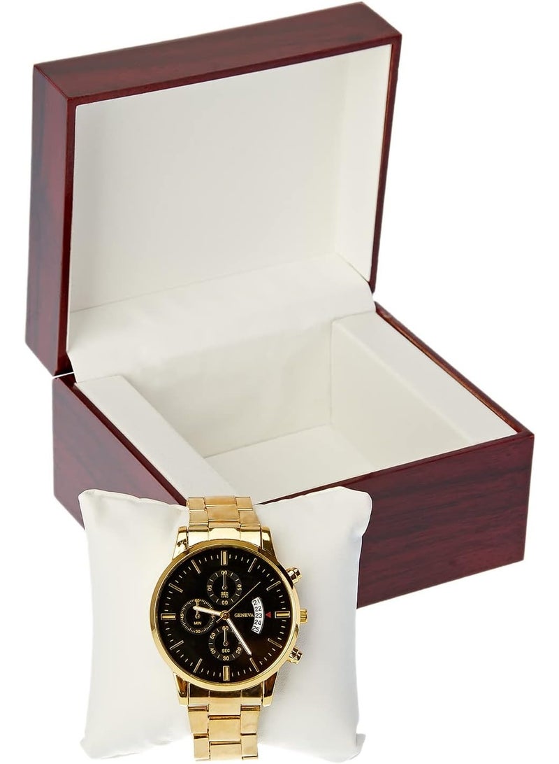 Wooden Single Watch Cases for Men Women, Wood Wrist Watch Bangle Gift Box with Pillow - Image 4
