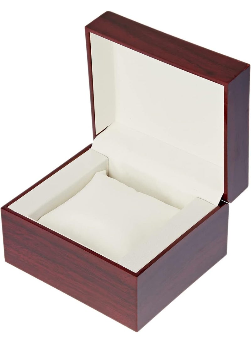 Wooden Single Watch Cases for Men Women, Wood Wrist Watch Bangle Gift Box with Pillow - Image 3