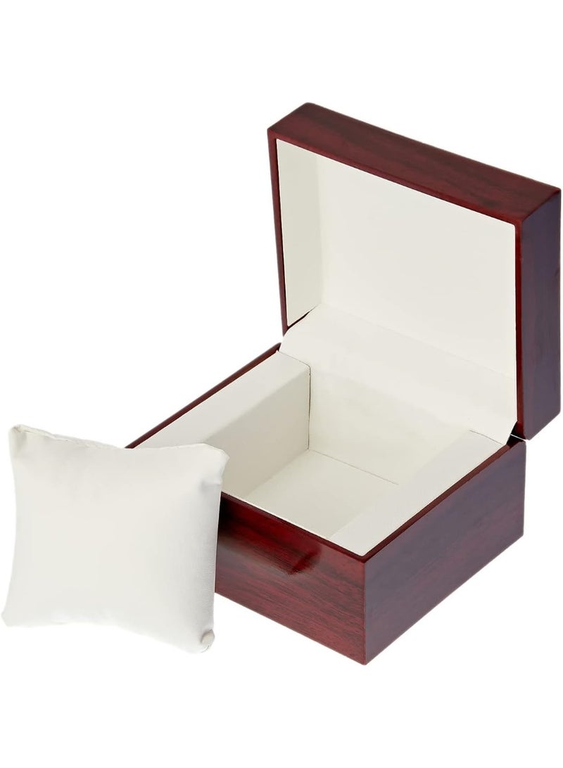 Wooden Single Watch Cases for Men Women, Wood Wrist Watch Bangle Gift Box with Pillow - Image 1