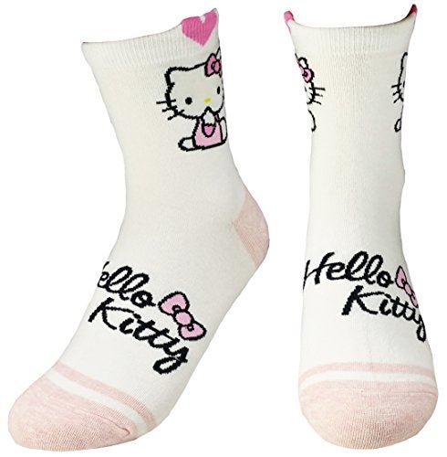 JJMax Women's Hello Kitty Cute Cotton Blend Ankle Socks Set, Crew Hearts Kitty, One Size - Image 4