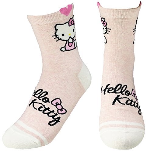 JJMax Women's Hello Kitty Cute Cotton Blend Ankle Socks Set, Crew Hearts Kitty, One Size - Image 5