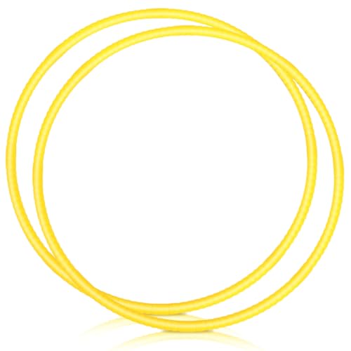 WinnerWhy 2 Pcs Toy Hoop Exercise Hoop Detachable Adjustable Plastic Toy Ring Playground Equipment for School Colored Circles Exercise Ring for Teens Dog Agility EquipmentYellow23 Inch - Image 1