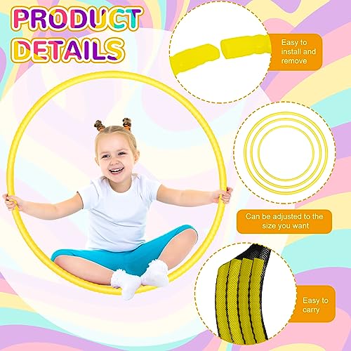 WinnerWhy 2 Pcs Toy Hoop Exercise Hoop Detachable Adjustable Plastic Toy Ring Playground Equipment for School Colored Circles Exercise Ring for Teens Dog Agility EquipmentYellow23 Inch - Image 5