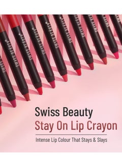 Swiss Beauty Swiss Beauty Matte Long Lasting Crayon Lipstick Ash Red 3.5G  - Image 2
