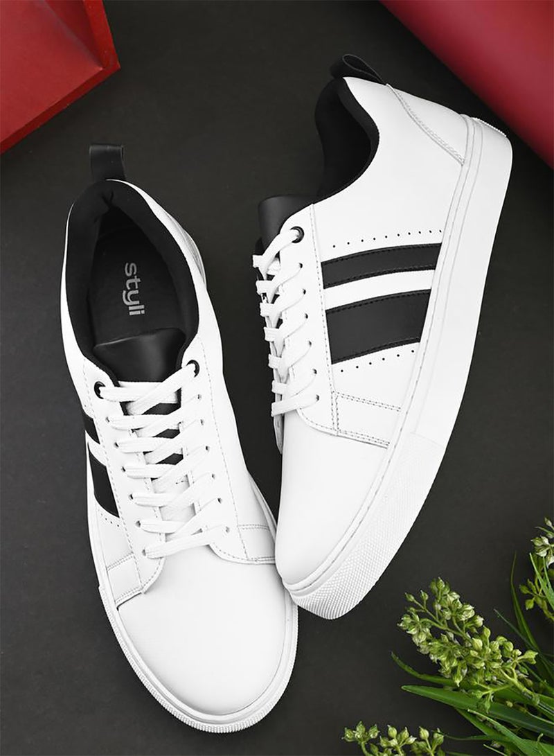 Styli Active Color Block Lace Up Sneakers - Image 1