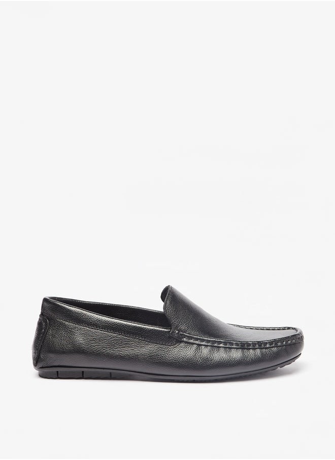 DUCHINI - Men's Solid Slip-On Moccasins - Image 1