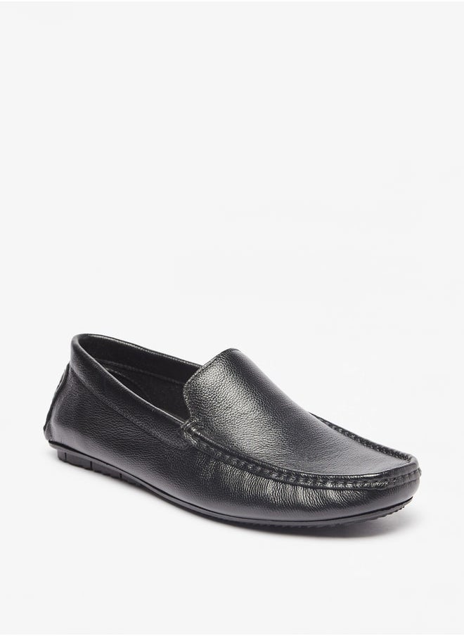DUCHINI - Men's Solid Slip-On Moccasins - Image 1
