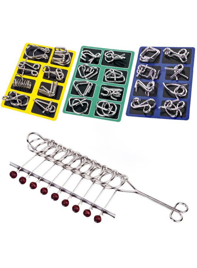 Nine-chain Unlock Ring Intelligence Buckle Full Set Of Educational Toys Luban Lock Kong Ming Lock Full Set Of Children's Toy Set 