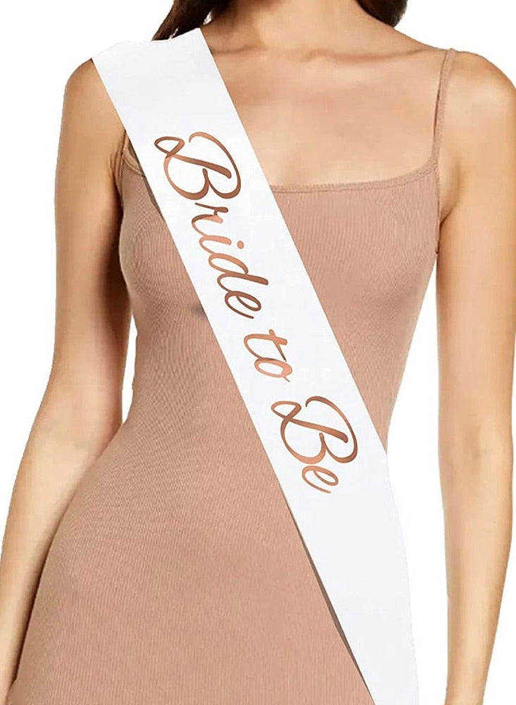 CATANES Bride To Be Sash Party Wedding Decorations Party Favors Accessories White - Image 1