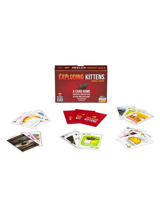 Exploding Kittens LLC Exploding Kittens Original Edition - Hilarious Game For Family Game Night - Funny Card Games For Ages 7 And Up - 56 Cards - 2-5 Players - 15 Minutes Of Play  - Image 2