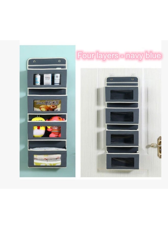 Behind the door storage hanging bag wall hanging storage bag fabric hanging pocket dormitory magical home wall hanging storage bag 4 layers - Image 2