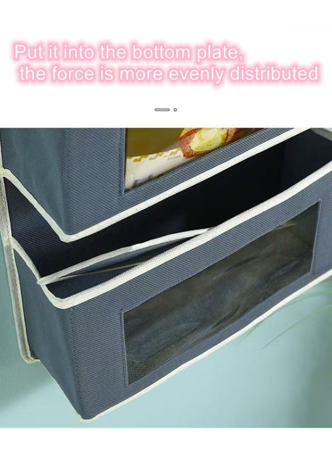 Behind the door storage hanging bag wall hanging storage bag fabric hanging pocket dormitory magical home wall hanging storage bag 4 layers - Image 3