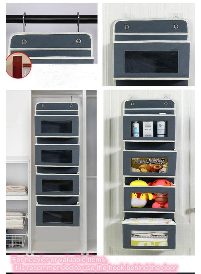 Behind the door storage hanging bag wall hanging storage bag fabric hanging pocket dormitory magical home wall hanging storage bag 4 layers - Image 5