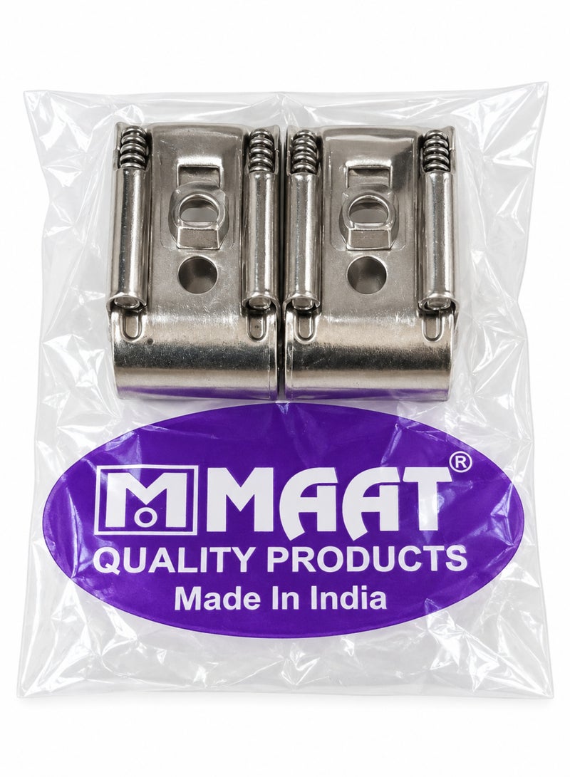 MAAT Mirror Clips 4 Piece Set Heavy Duty, Spring Type Mirror Holder Brackets with Screws, Metal Mirror Fixing Clips for Wall Mounting Glass & Mirrors - Image 4
