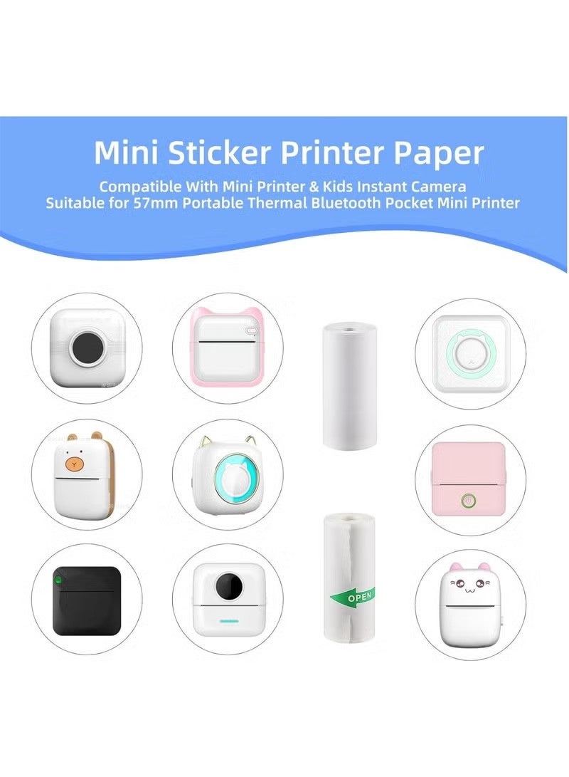 NIBEMINENT 5 Rolls mini printer paper,for Inkless Mini Pocket Printer,Portable Thermal Printer, Sticker Printer Paper,Including 5 rolls of adhesive thermal Paper for Photo Journal Notes Memo, 57x25mm - Image 5