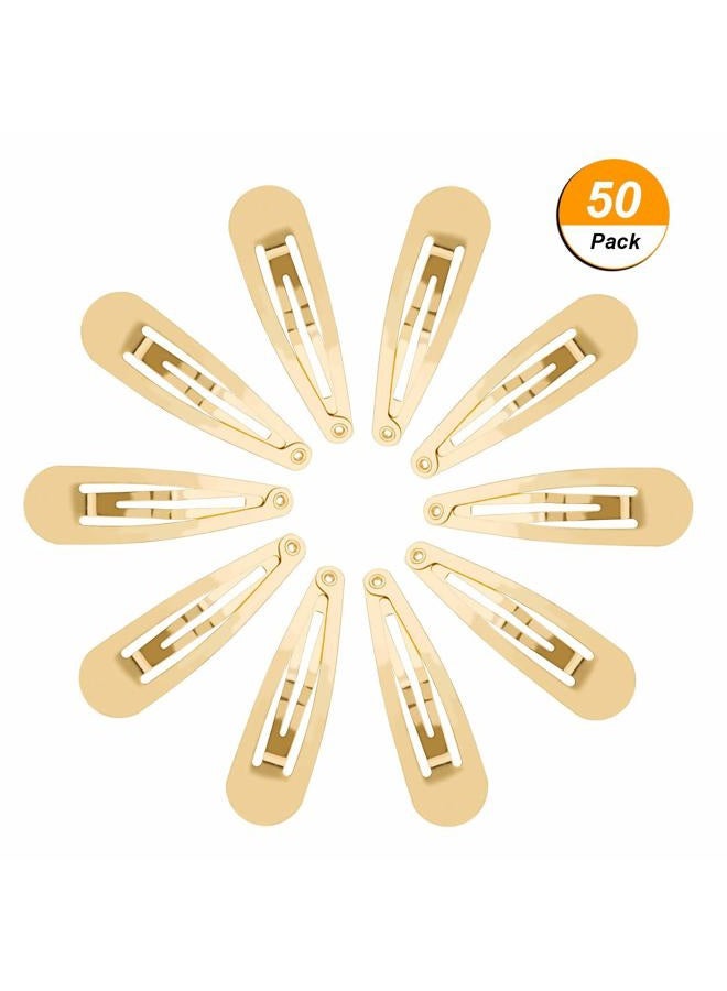 Hotop 50 Pack Snap Hair Clips Hair Barrettes for Kids, Girls and Women, 50 mm (Gold) - Image 2