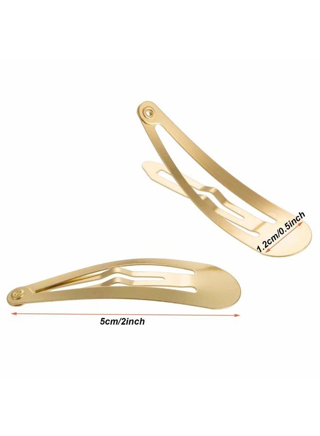 Hotop 50 Pack Snap Hair Clips Hair Barrettes for Kids, Girls and Women, 50 mm (Gold) - Image 3