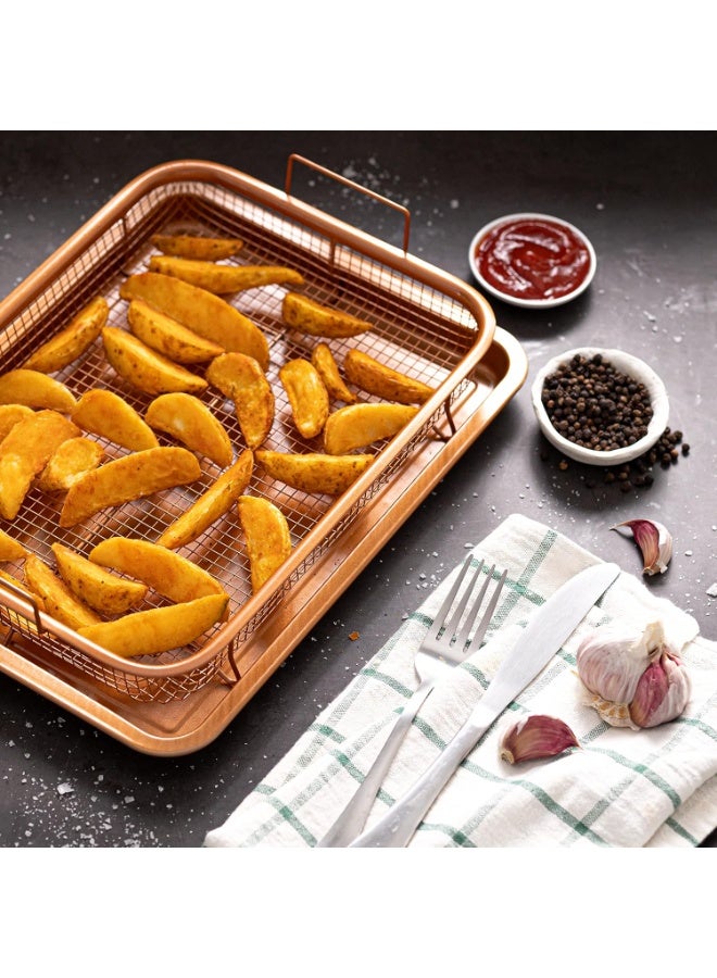 Generic Oven Mesh Tray with Drip Pan – Air Fryer Style Baking Rack for Crispy Fries, Chicken & Grease Drain Cooking - Image 5