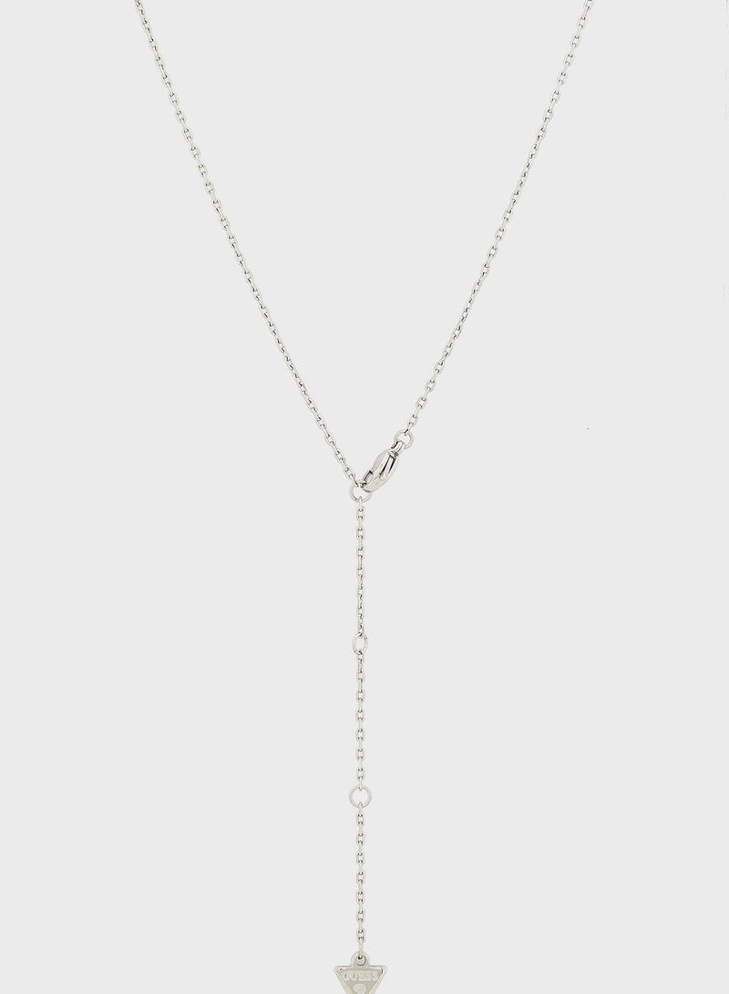 GUESS Plain & Pave Heart Charm Necklace - Image 3