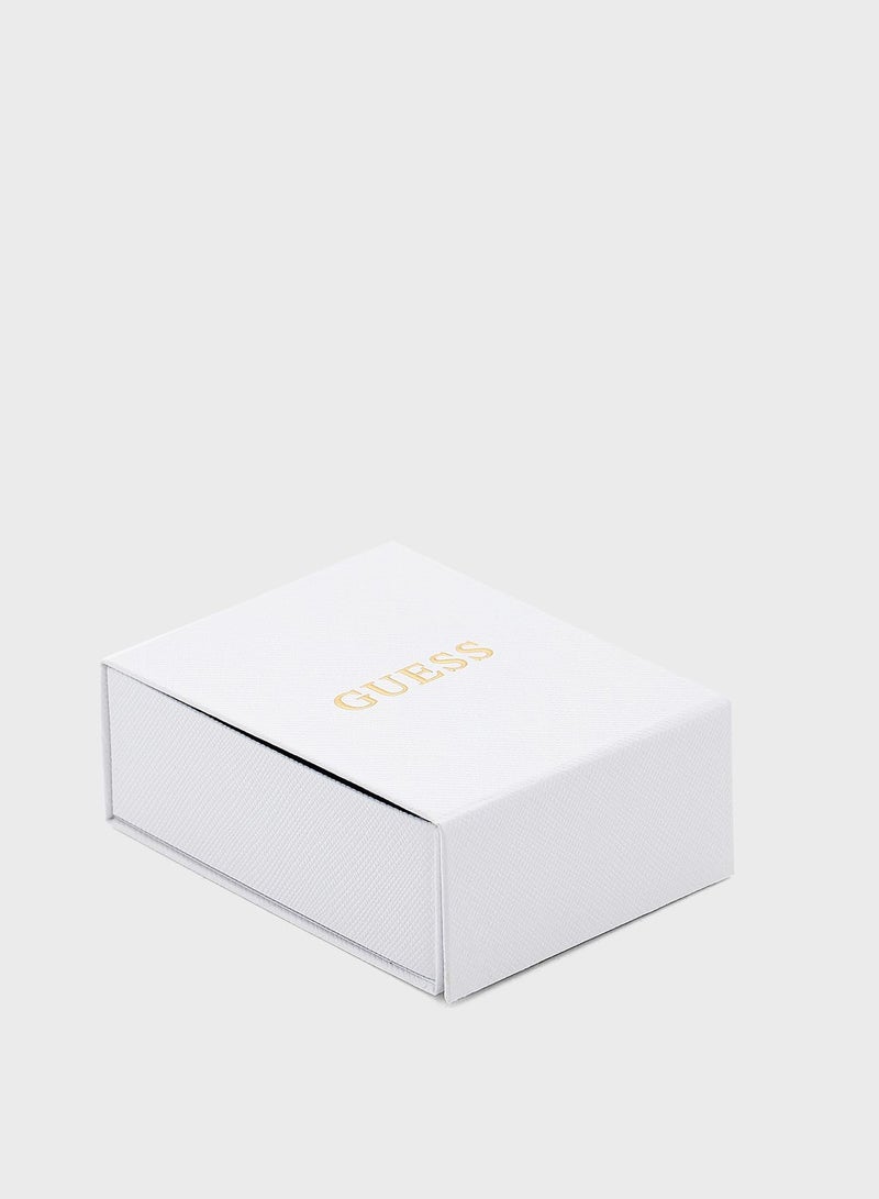 GUESS Plain & Pave Heart Charm Necklace - Image 4