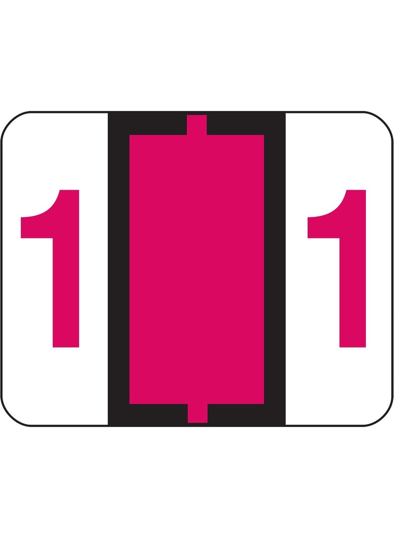 Smead Smead BCCRN Bar-Style Color-Coded Numeric Label, 1, Label Roll, Red, 500 Labels per Roll (67371) 
