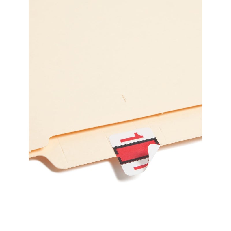 Smead BCCRN Bar-Style Color-Coded Numeric Label, 1, Label Roll, Red, 500 Labels per Roll (67371) - Image 3