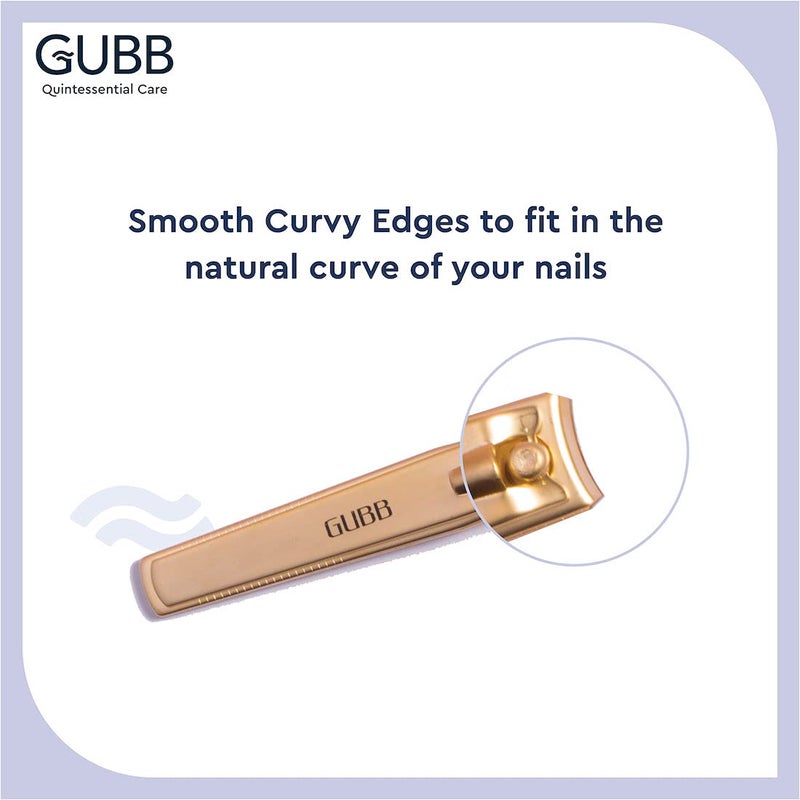 GUBB Nail Clipper For Men & Women - Fits naturally, Cuts precisely |Elegant designed |Easy to hold |Safe for skin |sharp blades | Offers well-groomed nails | Suitable for men and women - Gold - Image 4