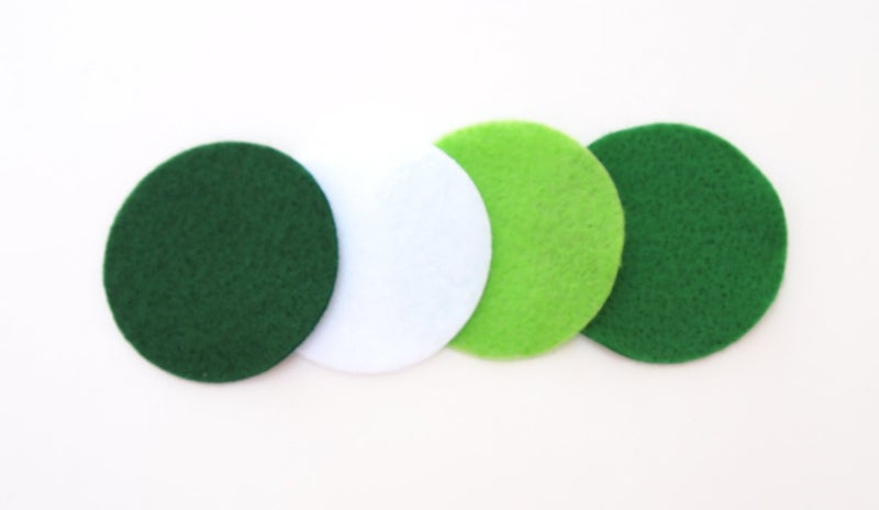 Playfully Ever After Green, Dark Green, Light Green & White Craft Felt Circles (1 Inch - 200pc) - Image 2