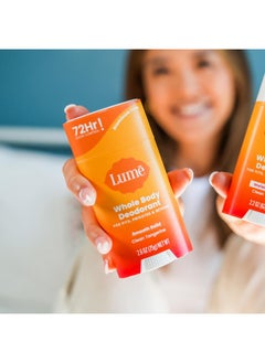 Lume Whole Body Deodorant And Soap 2.6 Ounce Smooth Solid Stick With 72 Hour Odor Control And 5 Ounce Triple Milled Soap Aluminum Free Baking Soda Free And Skin Loving (Clean Tangerine)  - Image 4