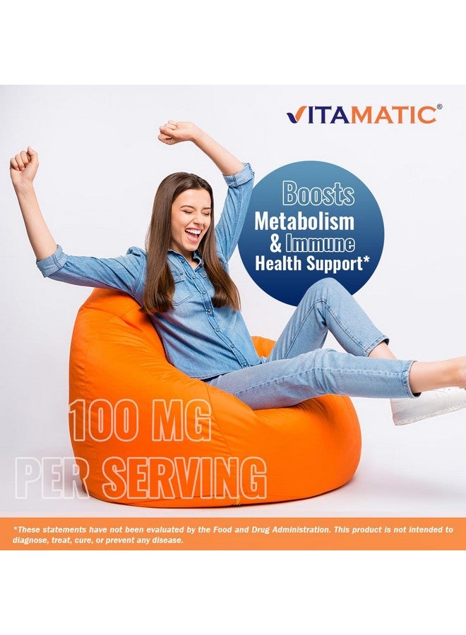 Vitamatic Vitamin B6 (Pyridoxine HCl) 100mg - 250 Vegetarian Tablets Promotes Energy Production, Boosts Metabolism & Supports Immune Health* - Image 4