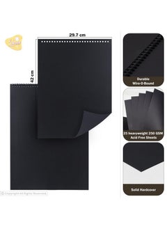 Lakeer Lakeer Black Sketchbook - A3 Size|250 GSM-25 Sheets, for Sketching, Drawing, Panting, etc  - Image 2
