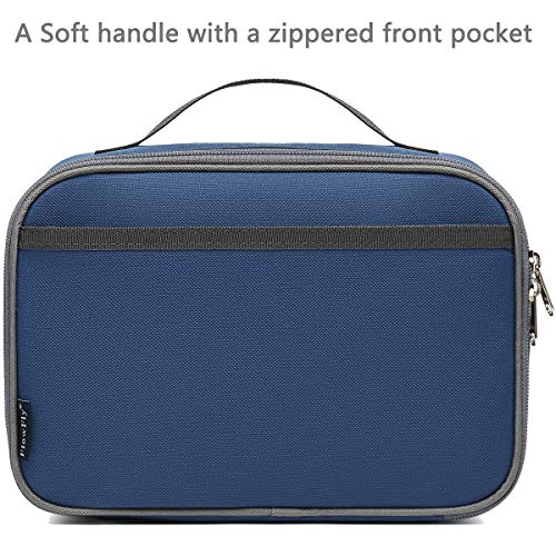 FlowFly Kids Lunch box Insulated Soft Bag Mini Cooler Back to School Thermal Meal Tote Kit for Girls, Boys,Cyan - Image 2