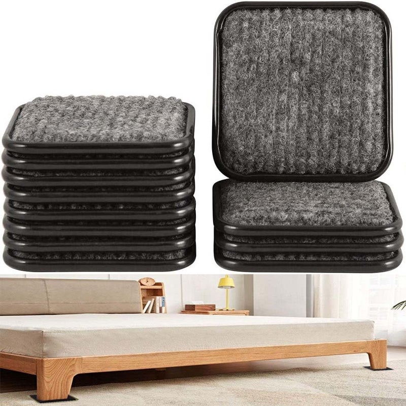 DIY Crafts 1 3/4" inch, 24 Pcs, 24 Pcs, 1 3/4" inch 1-3/4" inch, Square Carpeted Bottom Furniture Caster Cups, Protect Hardwo (1 3/4" inch, 24 Pcs) - Image 1