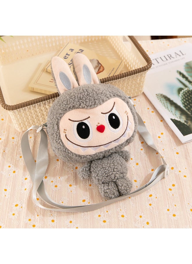 LABUBU Gray LABUBU doll bag plush bag backpack children's decoration bag  - Image 1