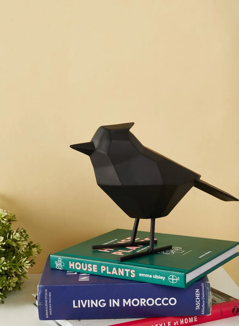 present time Matte Black Large Bird Statue