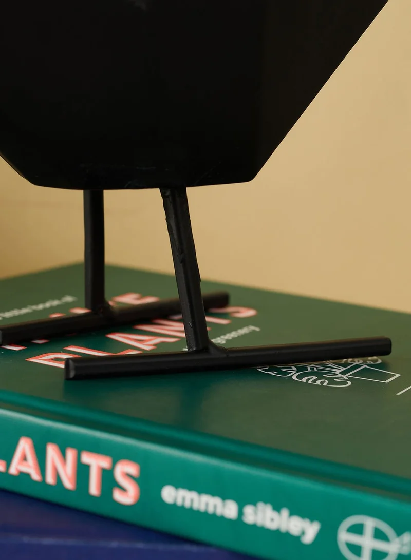 present time Matte Black Large Bird Statue