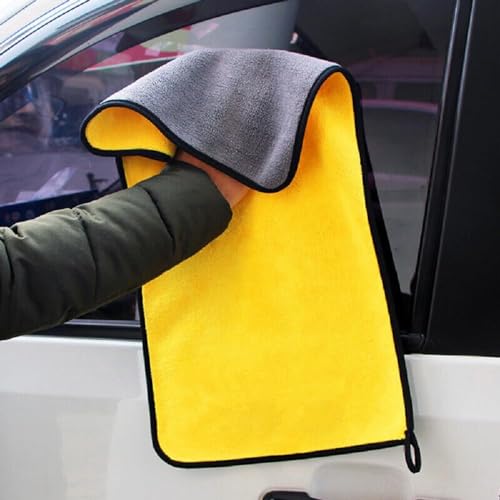 DETACHI Dual Sided Microfiber Cloth for Car/Bike (1pc - 40x60 cm, 900 GSM),Thick Lint & Streak-Free Multipurpose Cloths | Absorbent Extra Thick Plush Towel for Cleaning, Washing & Drying-Grey - Image 2