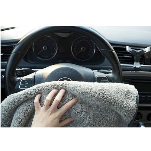 DETACHI Dual Sided Microfiber Cloth for Car/Bike (1pc - 40x60 cm, 900 GSM),Thick Lint & Streak-Free Multipurpose Cloths | Absorbent Extra Thick Plush Towel for Cleaning, Washing & Drying-Grey - Image 4