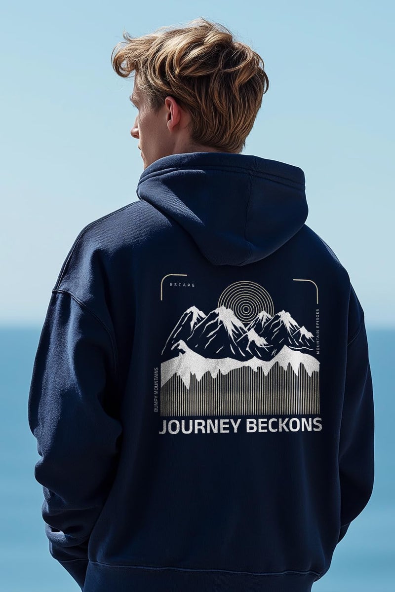 NOBERO Oversized Hoodies for Men - Navy Blue - Image 3