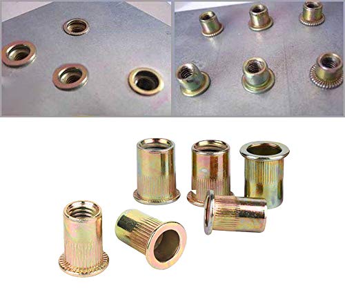 BaiyoouAuto 20 Pcs Aluminum Bumper Washer Bumper Washer Stainless Steel Bolt Carbon Steel Rivet Nuts Engine Dress Up Kit (Red) - Image 3