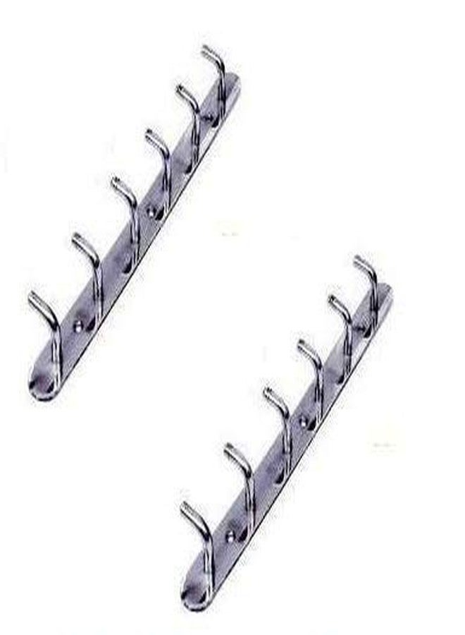 MAP PC Stainless Pure Steel 6 PIN - Cloth Hook Hanger, Wall Door Hook, Pack of 2 (SSL), Alloy Steel - Image 1