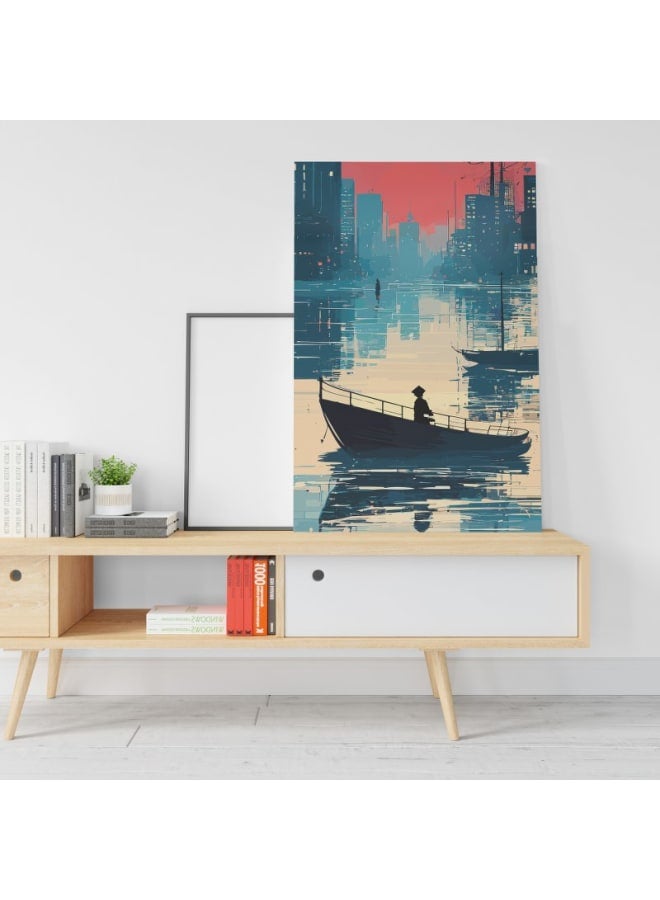 Home Gallery Old Fishing Village in japenese landscape Printed canvas wall art 120x80 - Image 1