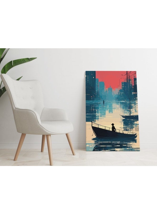 Home Gallery Old Fishing Village in japenese landscape Printed canvas wall art 120x80 - Image 4