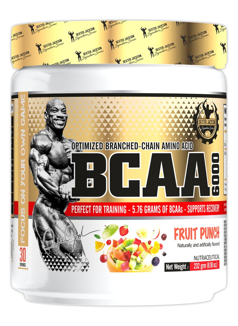 DEXTER JACKSON Gold Series BCAA 6000 - Boosts Muscle Recovery & Performance (Fruit Punch, 30 Servings)  - Image 1