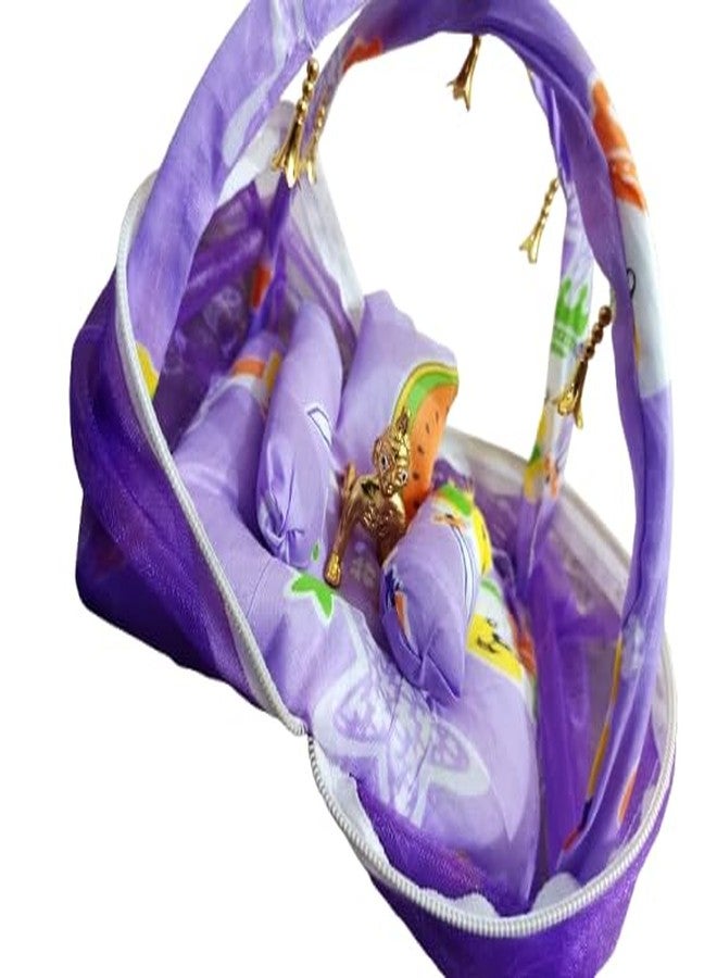 Laddu Gopal Kanha ji Mosquito (Machardani) Net Bed Cover, Machardani for Temple Deity Size- 2 to 6 (Purple) - Image 2